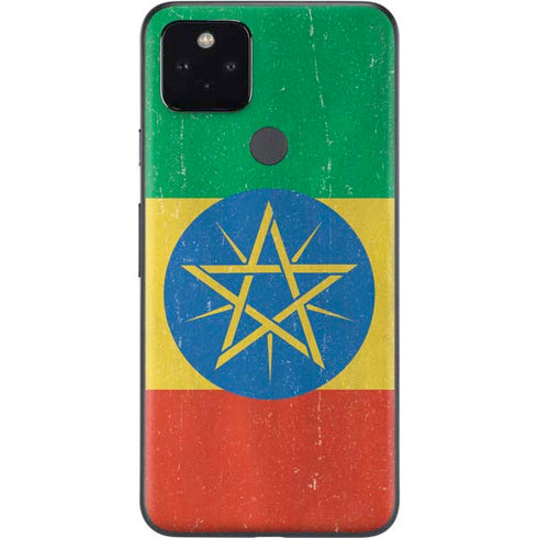 Ethiopia Flag Distressed Google Pixel 4a 5G Skin